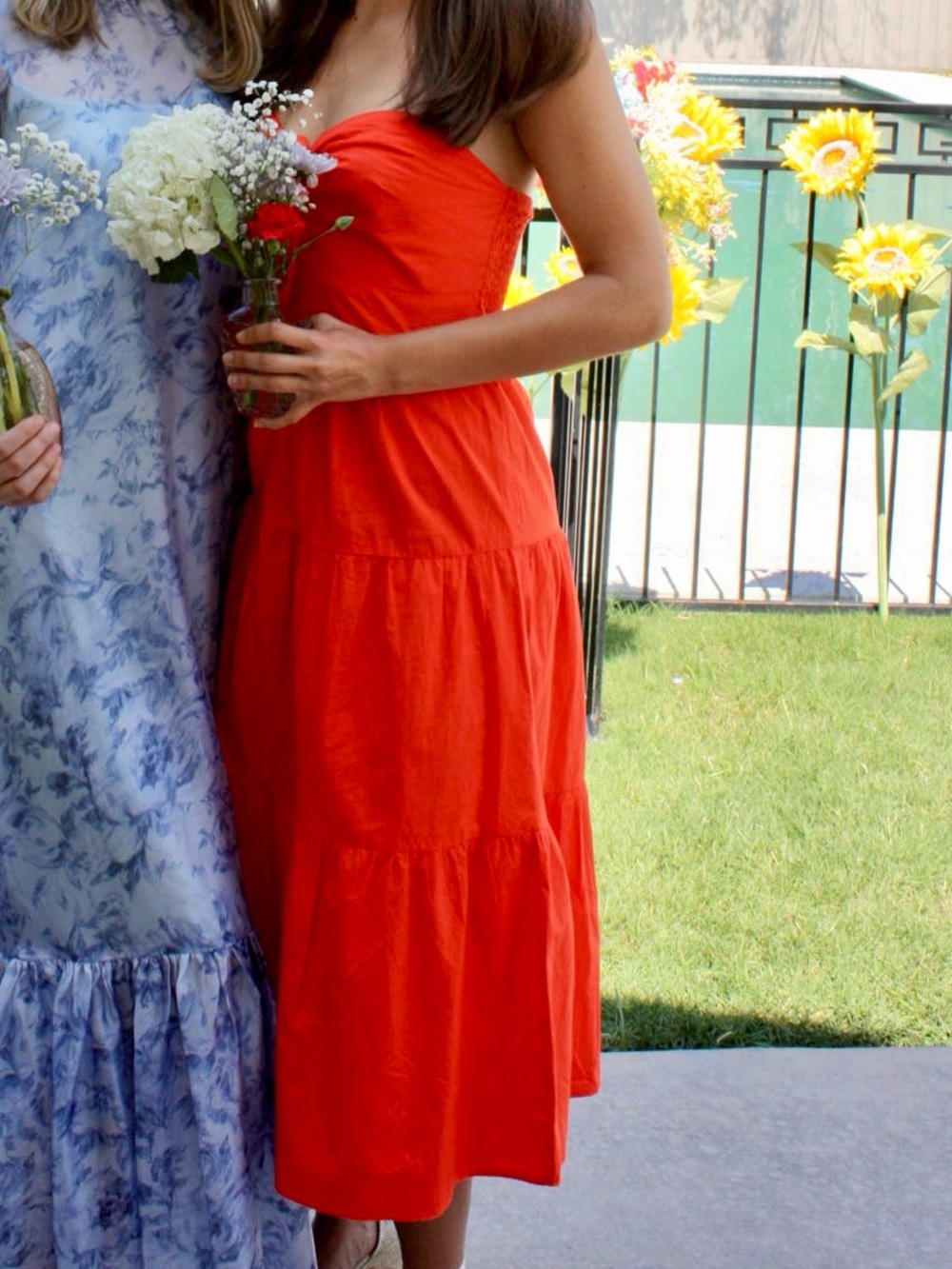 T.J.Maxx Bright Red Strapless Midi Dress